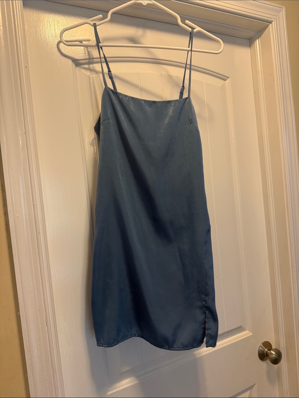 Urban Outfitters Blue Satin Mini Slip Dress
